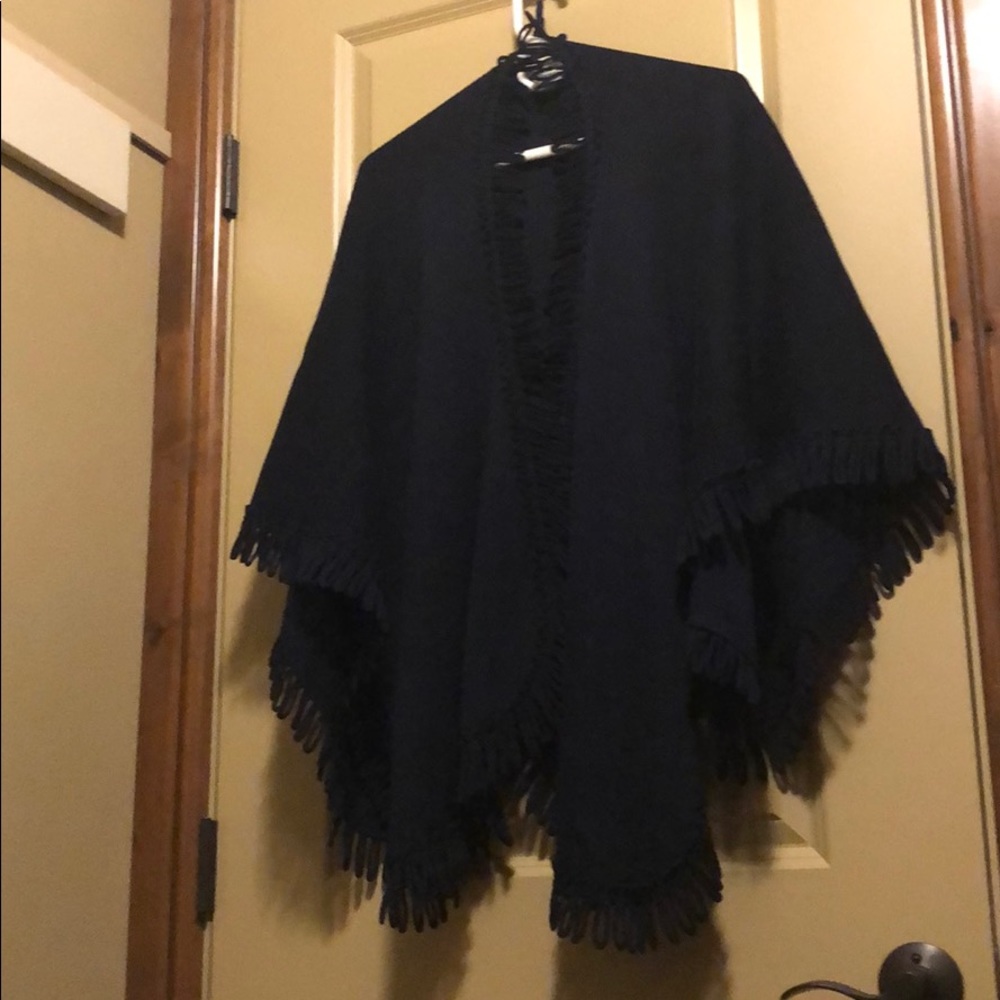 COLDWATER CREEK Poncho Sweater Women’s EUC Navy